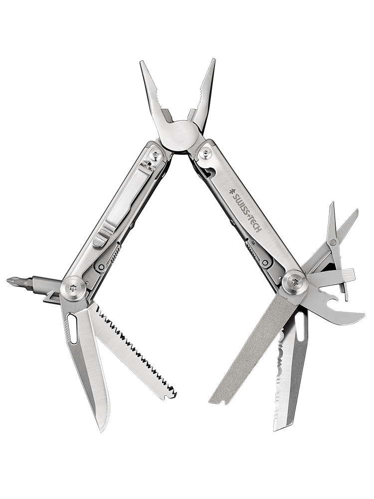 Swiss Tech 18-in-1 Multi Tool Folding Pocket Knife Sheath Opener