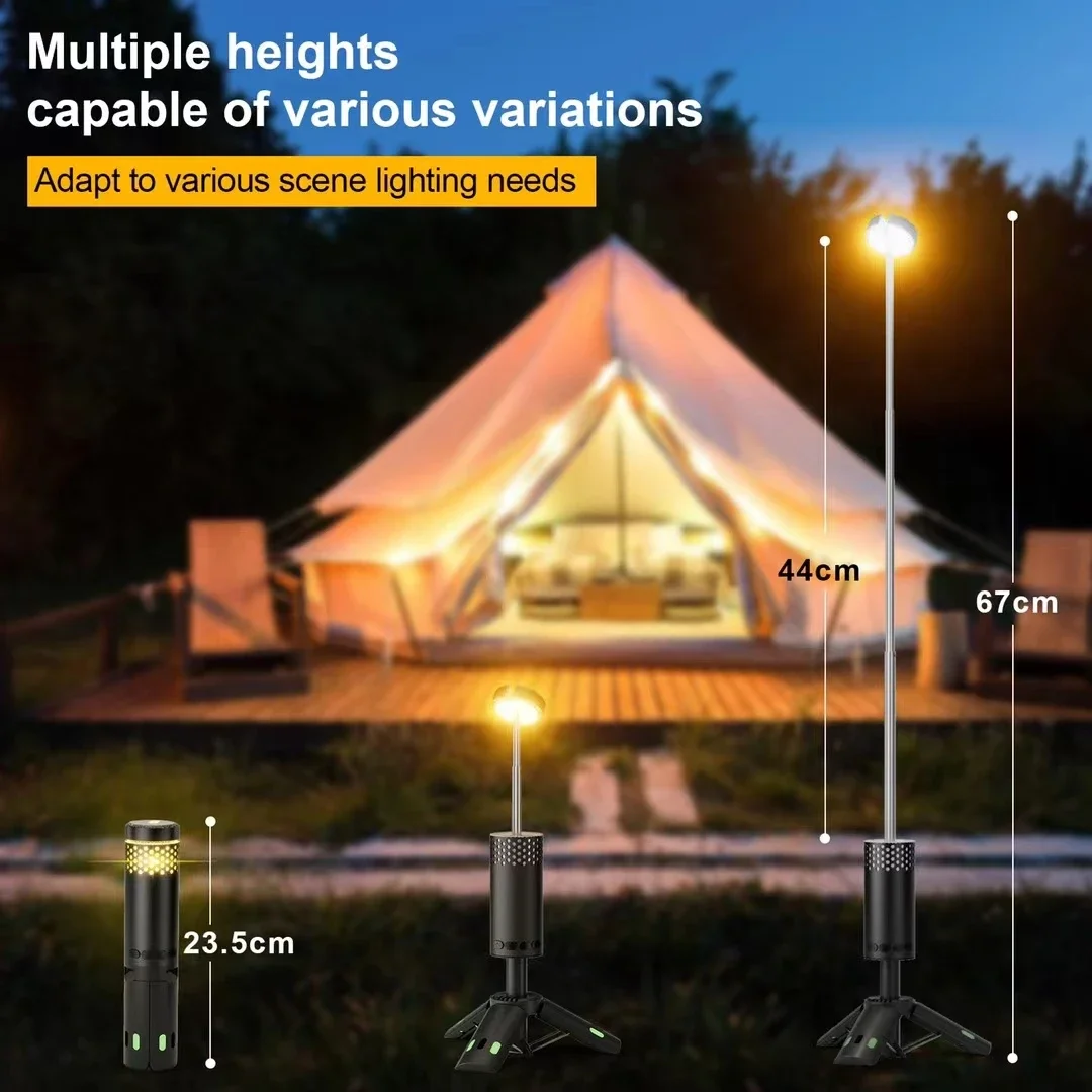 MagniGlow: 10000mAh Magnetic Camping Light, USB Rechargeable LED Emergency Lamp for Outdoor Use