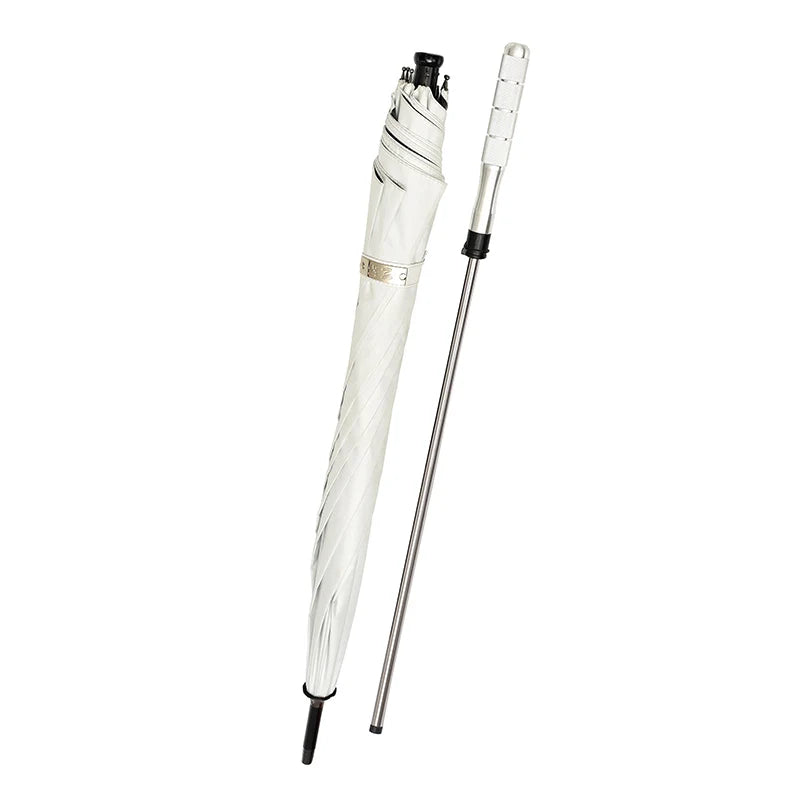 2-in-1 Walking Cane UV Protection Hiking Windproof Umbrella