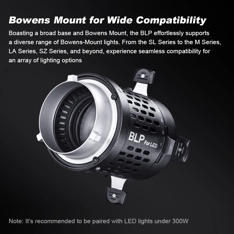 Godox BLP LED Projection Attachment - Bowens Mount with 85mm Lens, 360° Rotatable Snoot for Photography, Craft Clear Shapes