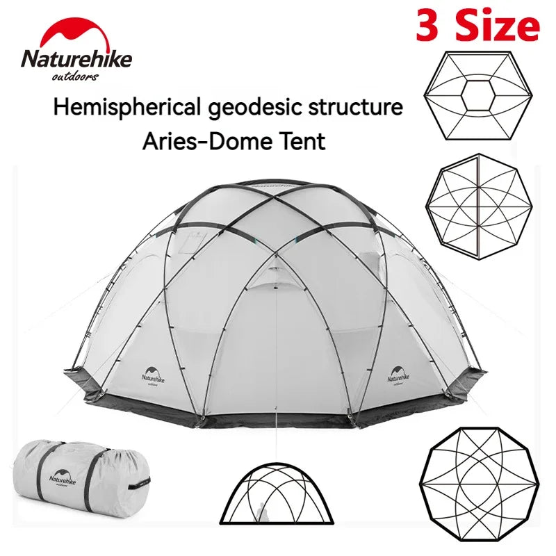 Naturehike Geodesic Dome Tent with Chimney: 4-Season Family Outdoor Camping Tent