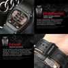 GhostTime Mens Hollow Skeleton Quartz Watch - Cool Silicone Bracelet Relogio