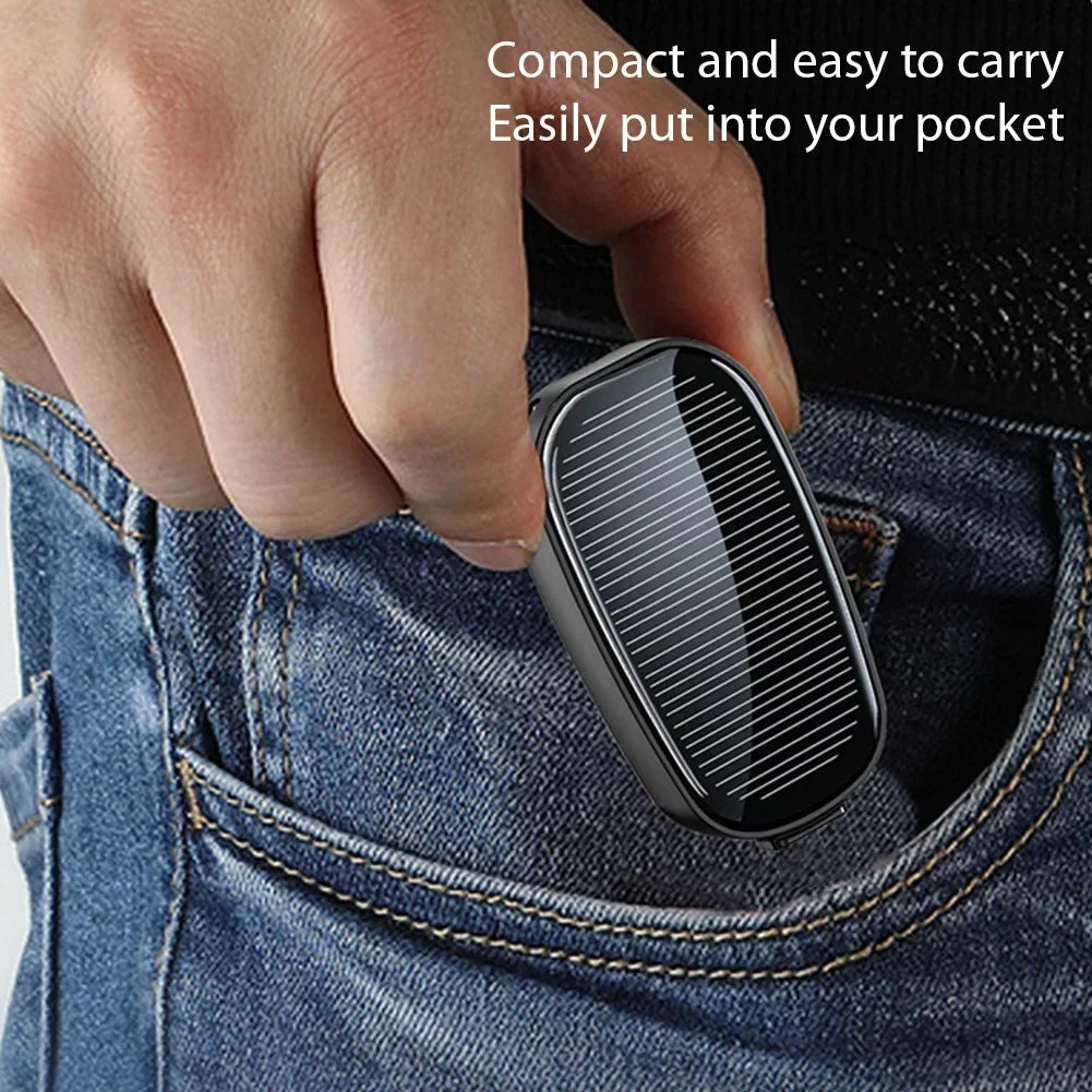 SolarCharge Mini: 1200mAh Solar-Powered Keychain Phone Charger, Portable Type-C Wireless Power Bank for iPhone, Samsung