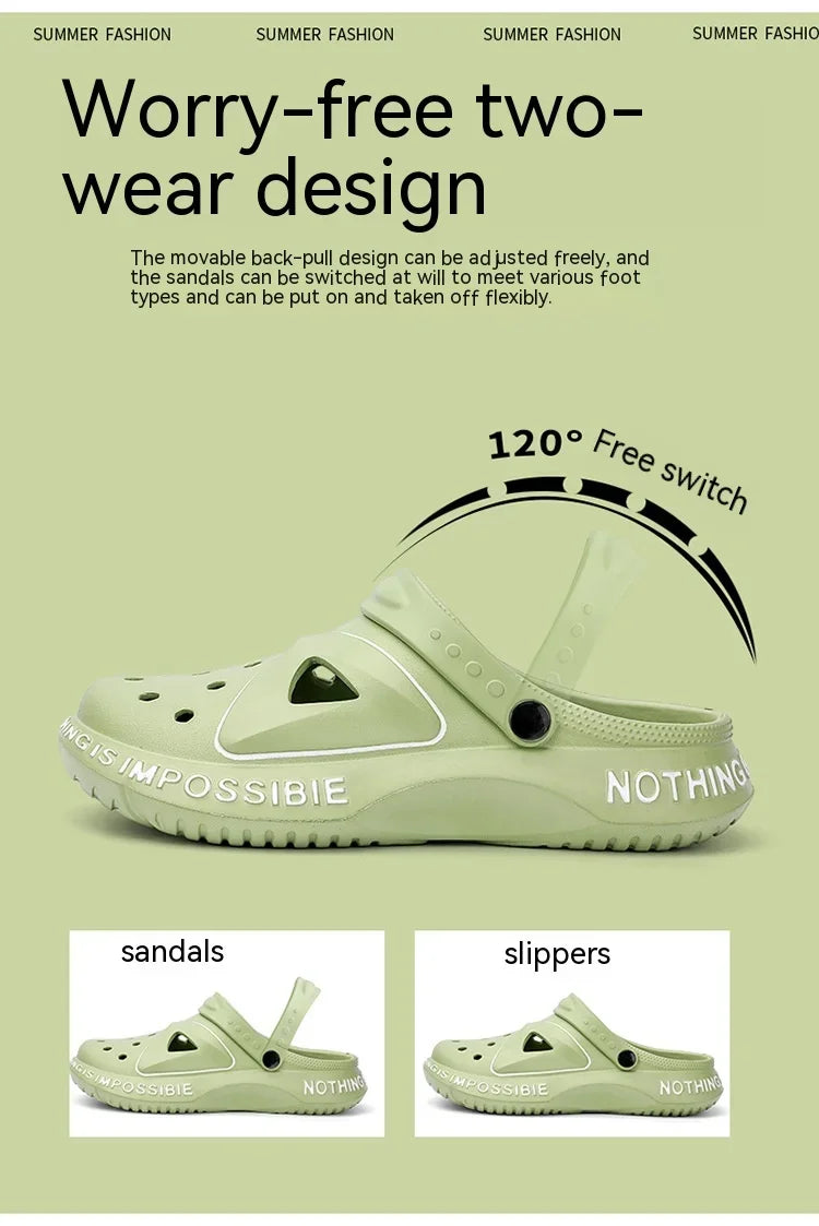 AquaSport: Dual-use Beach Slippers, Men's Work Non-slip Wear Crocs