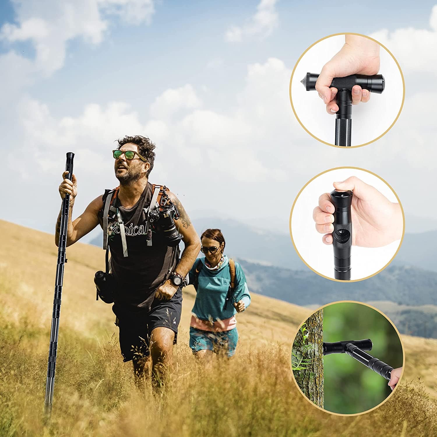 Heavy Duty Multifunctional Collapsible Tactical Survival Trekking