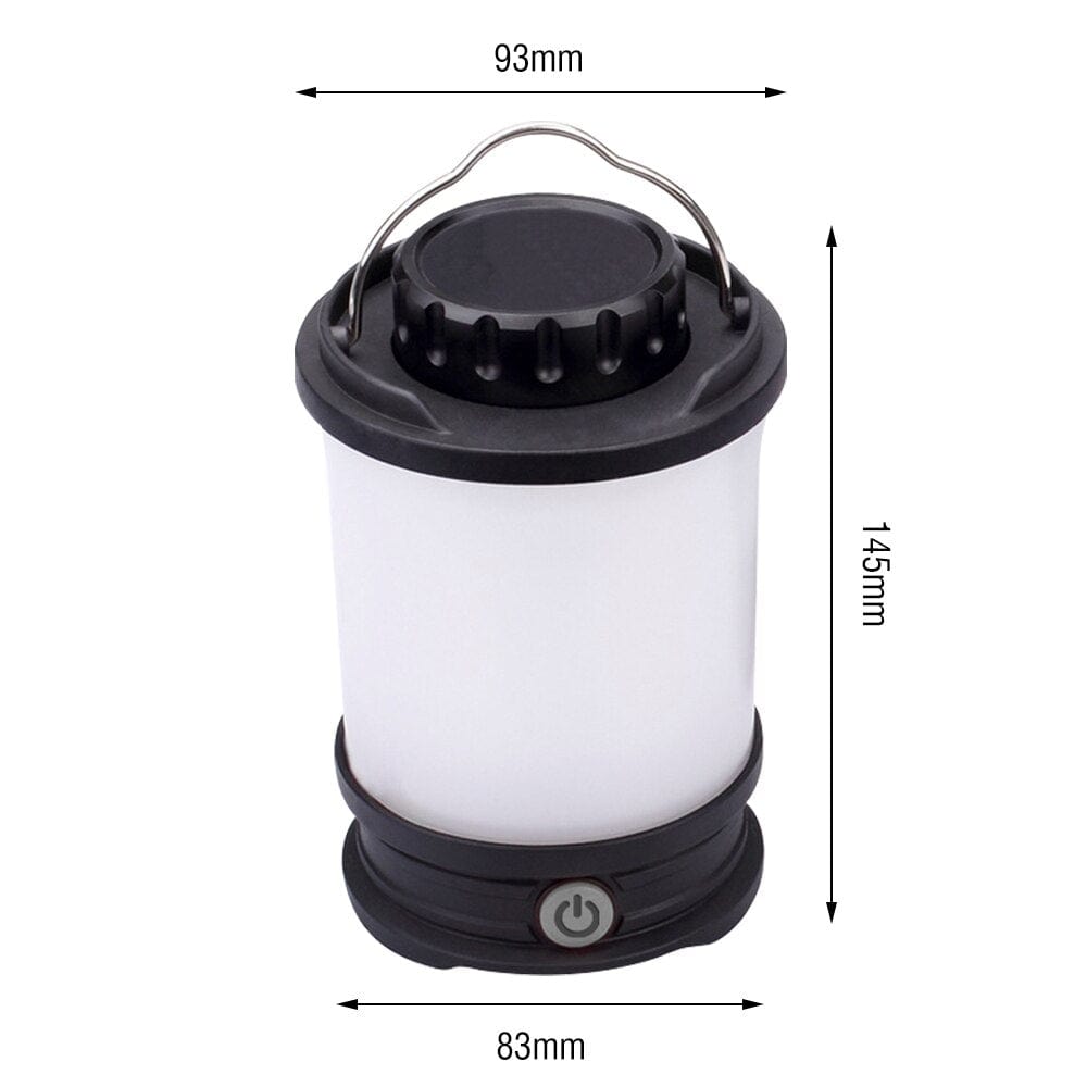 Solar Camping Lights, Camping Lantern Rechargeable, Power Bank 2400mAh,Waterproof, 5 Light Mode, Size: Medium, White