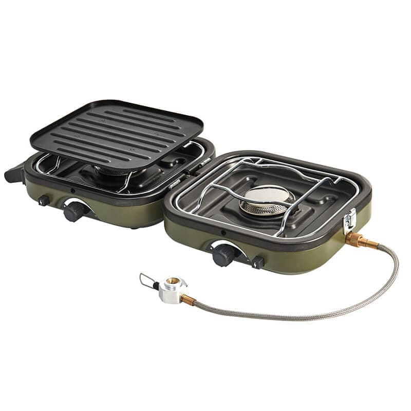 Trek Tech Gear 1005004868715252-Green-uk Naturehike Double Fire Folding Gas Furnace - Portable Camping Stove | Reliable Outdoor Cooking Solution
