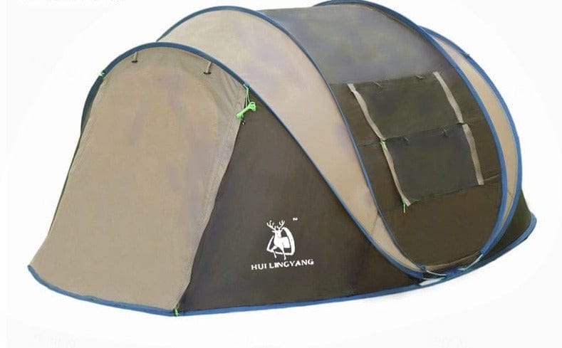 Trek Tech Gear FLM-8416650625335-Single-Brown-Small Durable Waterproof Outdoor Auto Throw 2-4 Person Tent | Superior Durability & Weather Resistance Brown