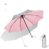 Titanium Silver 8 Ribs Pocket Mini Umbrella: Anti-UV Sun Umbrella, UPF Protection