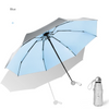 Titanium Silver 8 Ribs Pocket Mini Umbrella: Anti-UV Sun Umbrella, UPF Protection