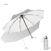 Titanium Silver 8 Ribs Pocket Mini Umbrella: Anti-UV Sun Umbrella, UPF Protection